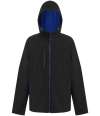 RG454 TRA705 Regatta Navigate Two Layer Hooded Soft Shell Jacket Black / new royal blue colour image